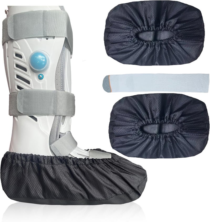Ioryzek 2 pcs Air Cam Walking Boot Covers, Fracture Medical Cast Boots Shoe Covers for Broken Foot Ankle Recovery With Waterproof Anti-slip and Washable (Large) - Image 1